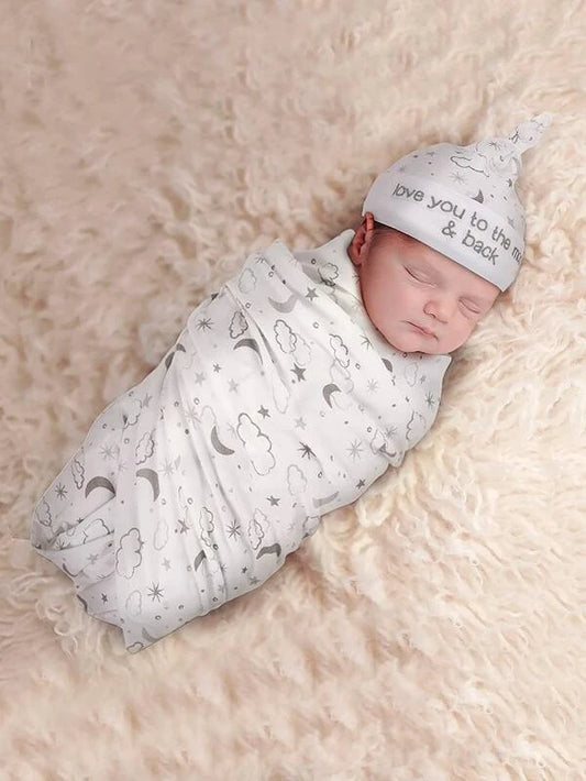 Galaxy Print Swaddle with Accessory Hat