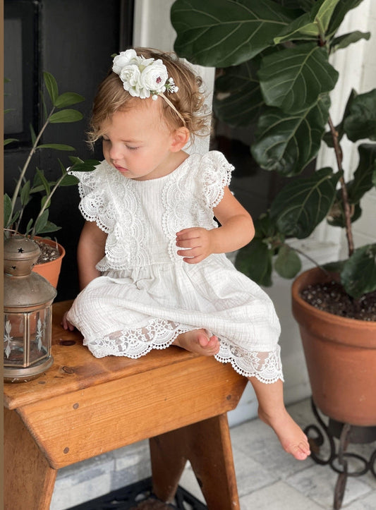 Sibling Outfits,  White Lace Dress