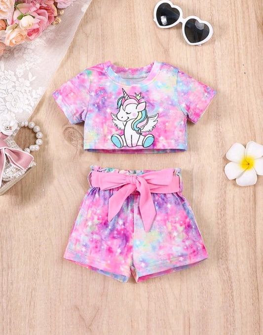Unicorn Crop Top and Shorts