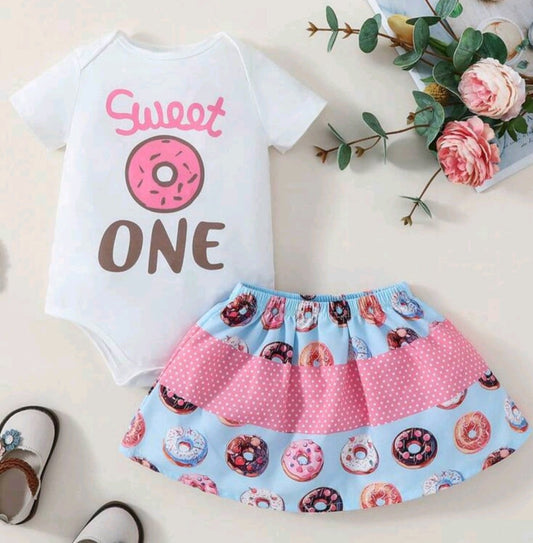 First Birthday Outfit Donut Sweet One
