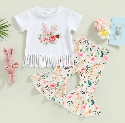 Bunny Floral Top and Bellbottoms