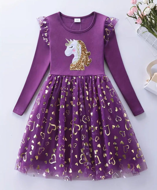 Purple Sequins Unicorn Dress