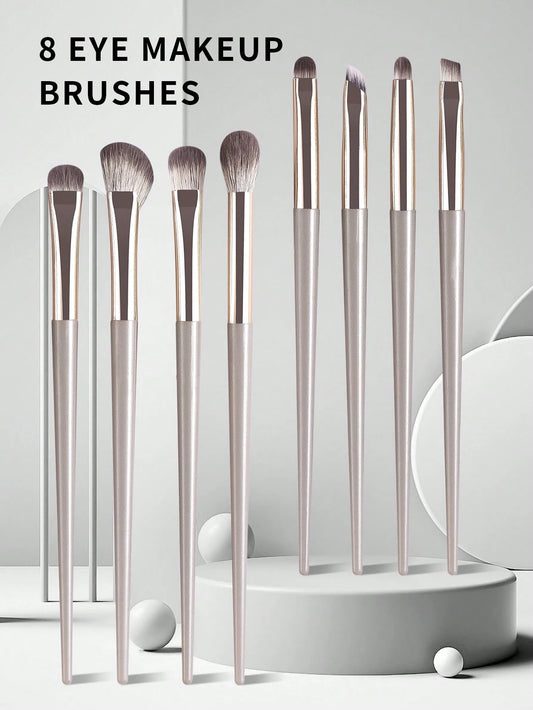 8pcs Portable Multifunctional Makeup Brush Set For Face And Eyes