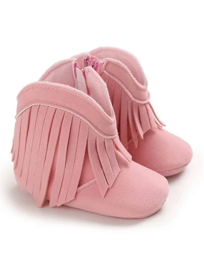 Baby Fringe Side Zip Boots