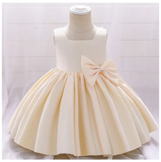 Cream Special Occasions Dress with Big Bow (Clip on)