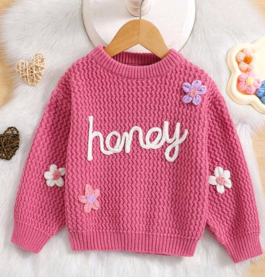 Honey Pink Floral Sweater
